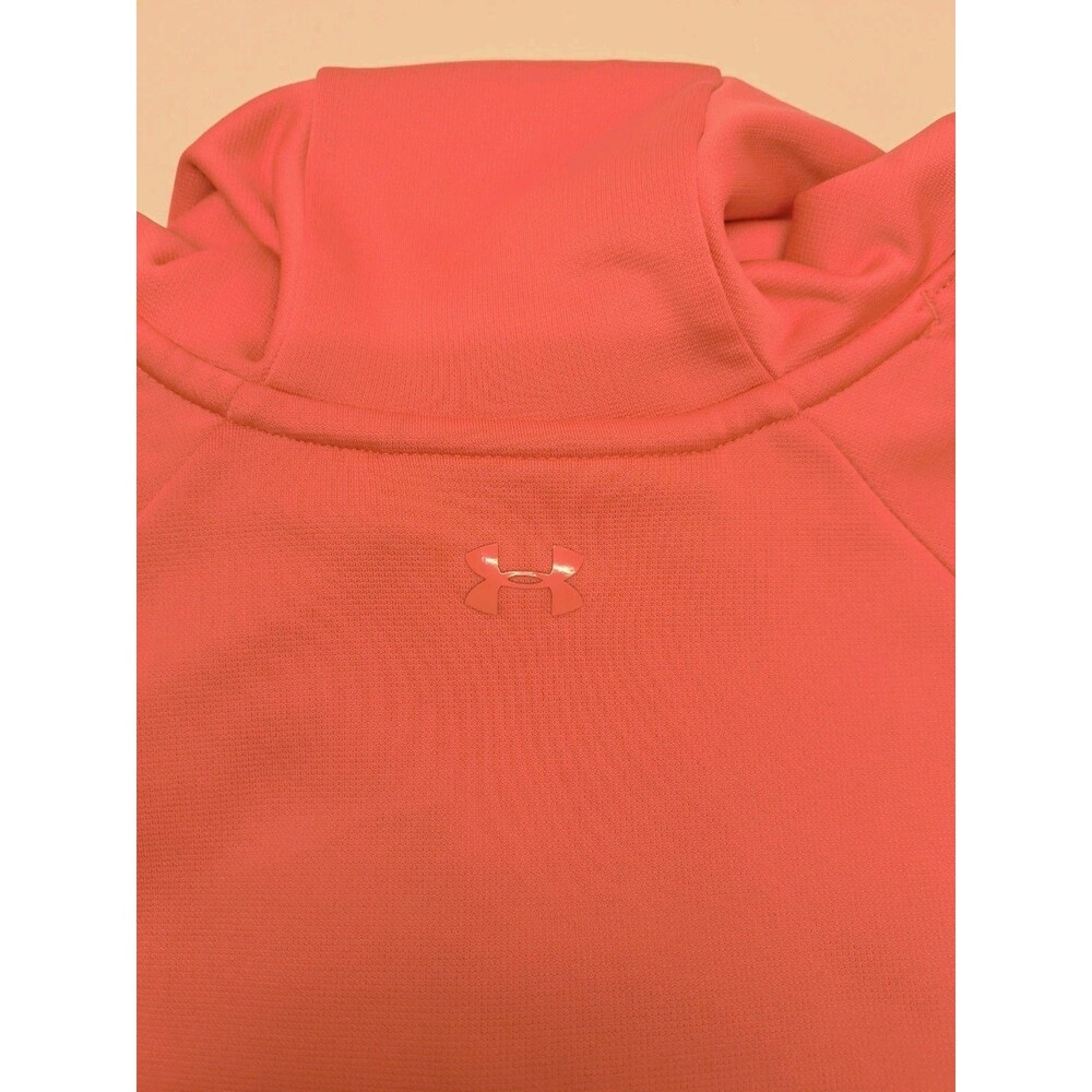 Under Armour Women's Cold Gear Mock Neck Loose Orange Peach Hoodie Size L - Picture 6 of 6